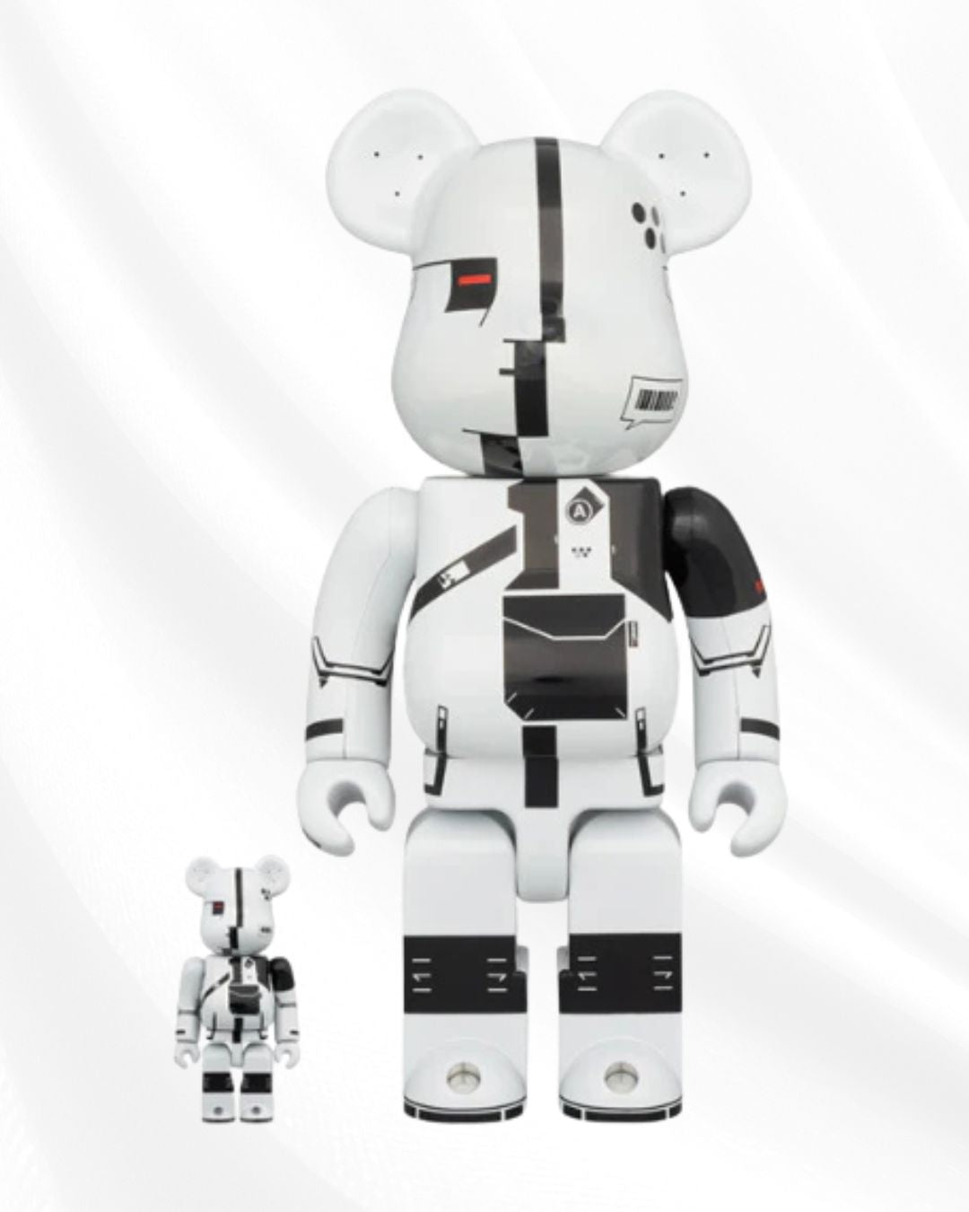 Acronym white chrome 100% 400% - Bearbrick
