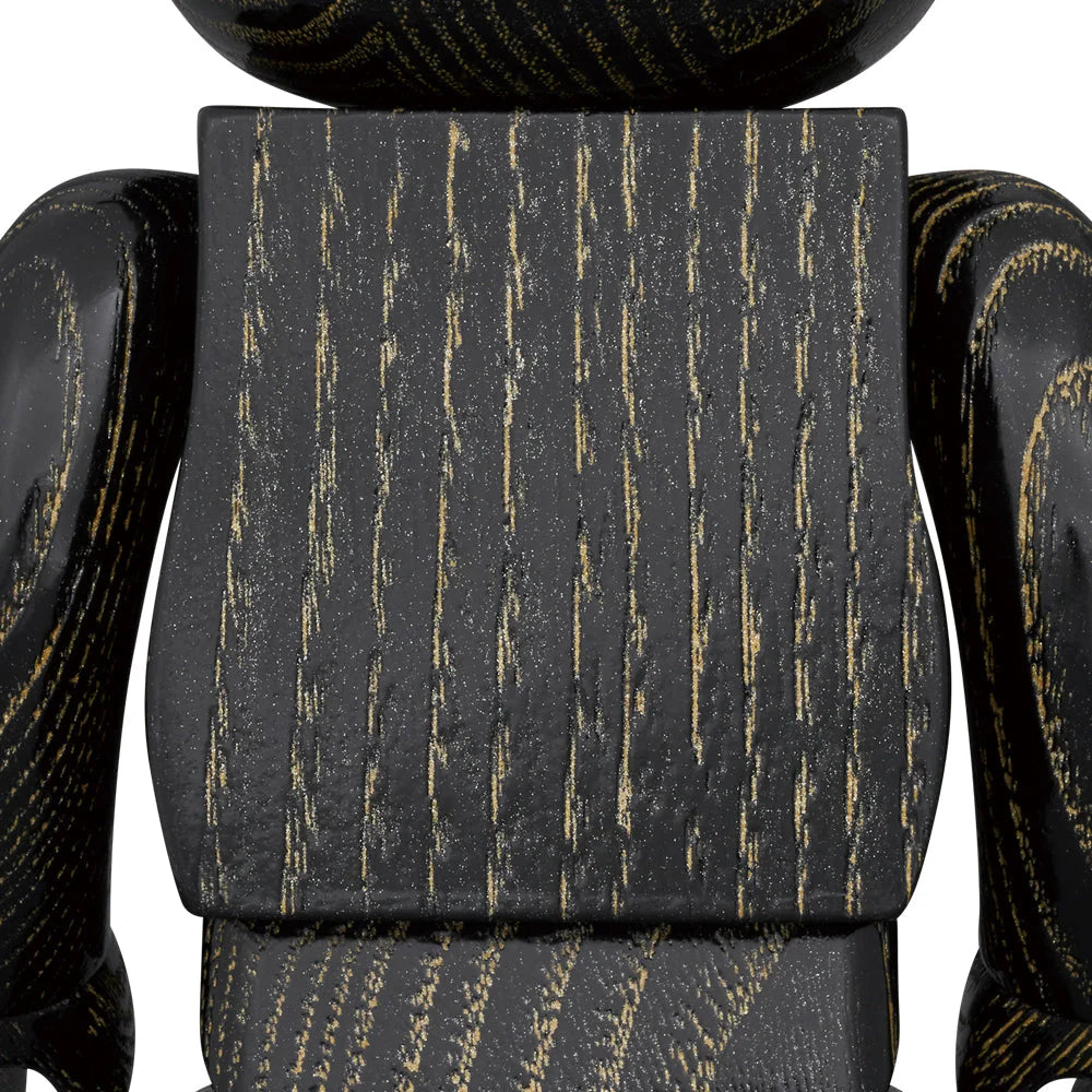 Karimoku Uzukuri Kurogane Black & Gold - Bearbrick