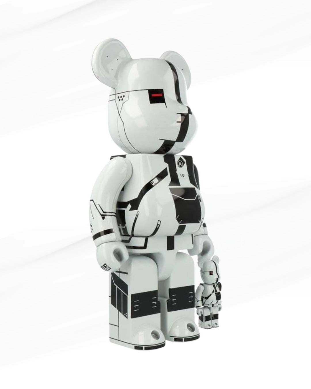Acronym white chrome 100% 400% - Bearbrick