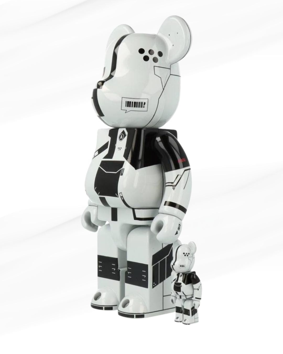 Acronym white chrome 100% 400% - Bearbrick