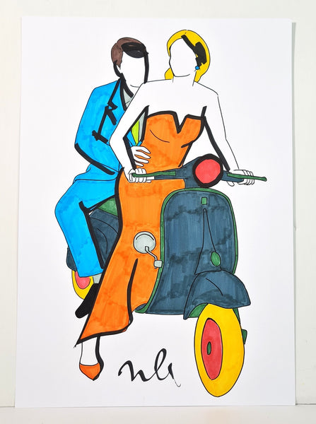 Untitled (young people on a vespa)