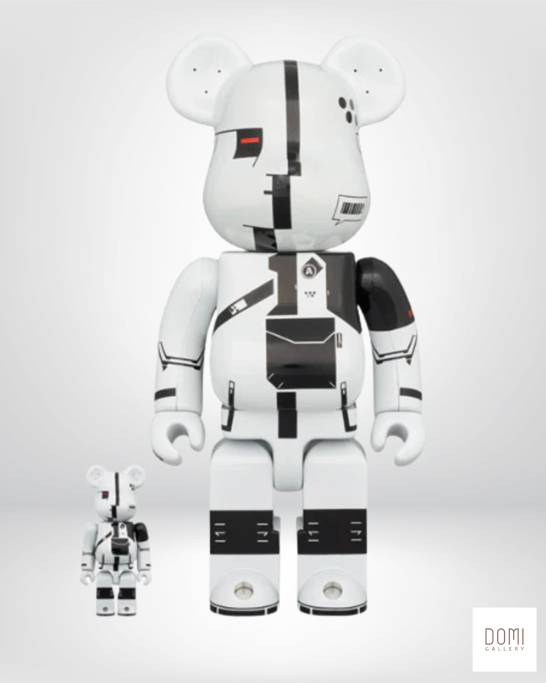 Acronym white chrome 100% 400% - Bearbrick