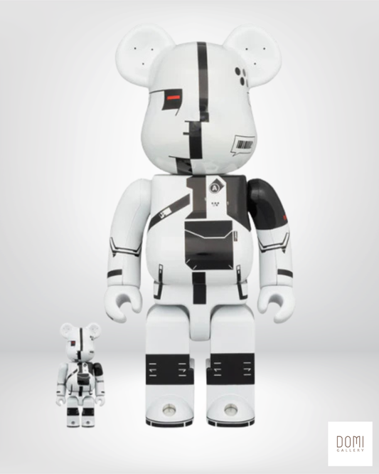 Acronym white chrome 100% 400% - Bearbrick