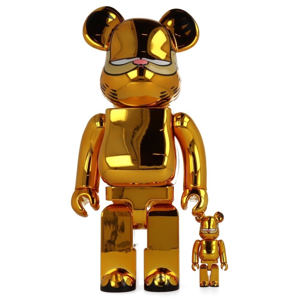 Medicom Toy Be@rbrick - Garfield (Gold Chrome) 400% & 100%