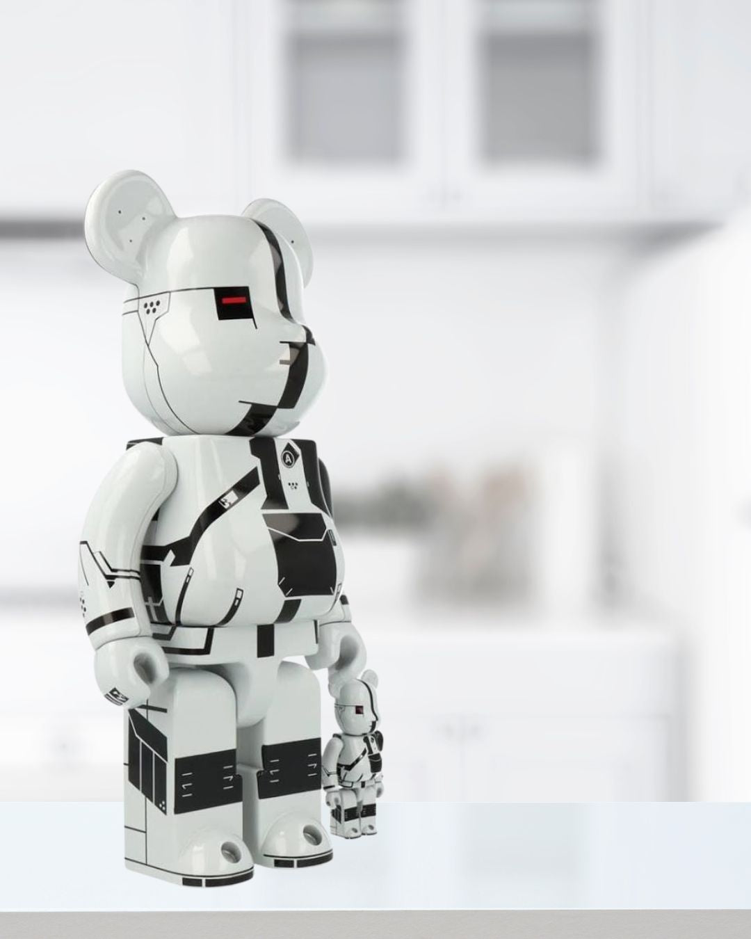 Acronym white chrome 100% 400% - Bearbrick