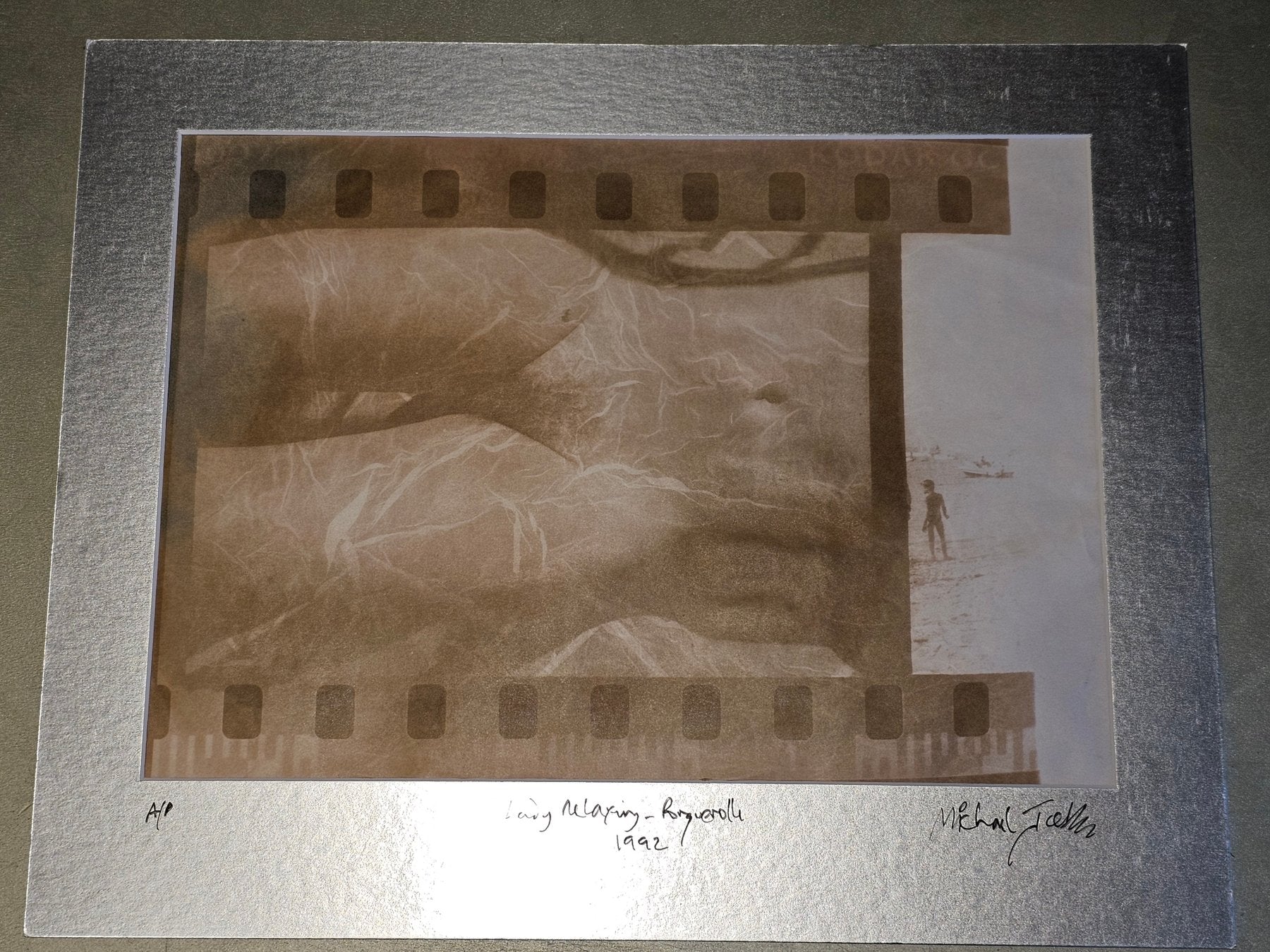 Lady Relaxing - Nude sunbather on Porquerolles beach - Michael Joseph