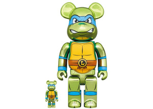 Medicom Toy Be@rbrick - TMNT Leonardo (Chrome) 400% & 100%