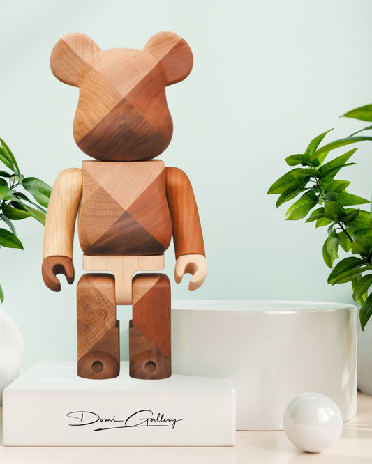 Karimoku  1/4 different types of wood 400% - Bearbrick