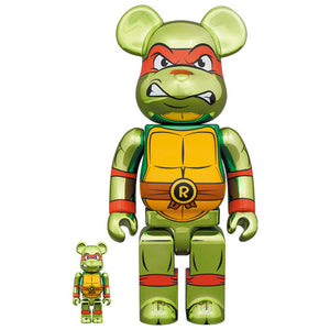 Medicom Toy Be@rbrick - TMNT Raffaello (Chrome) 400% & 100%