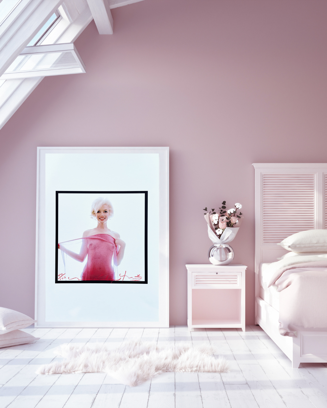Marilyn Monroe con foulard fucsia - Bert Stern