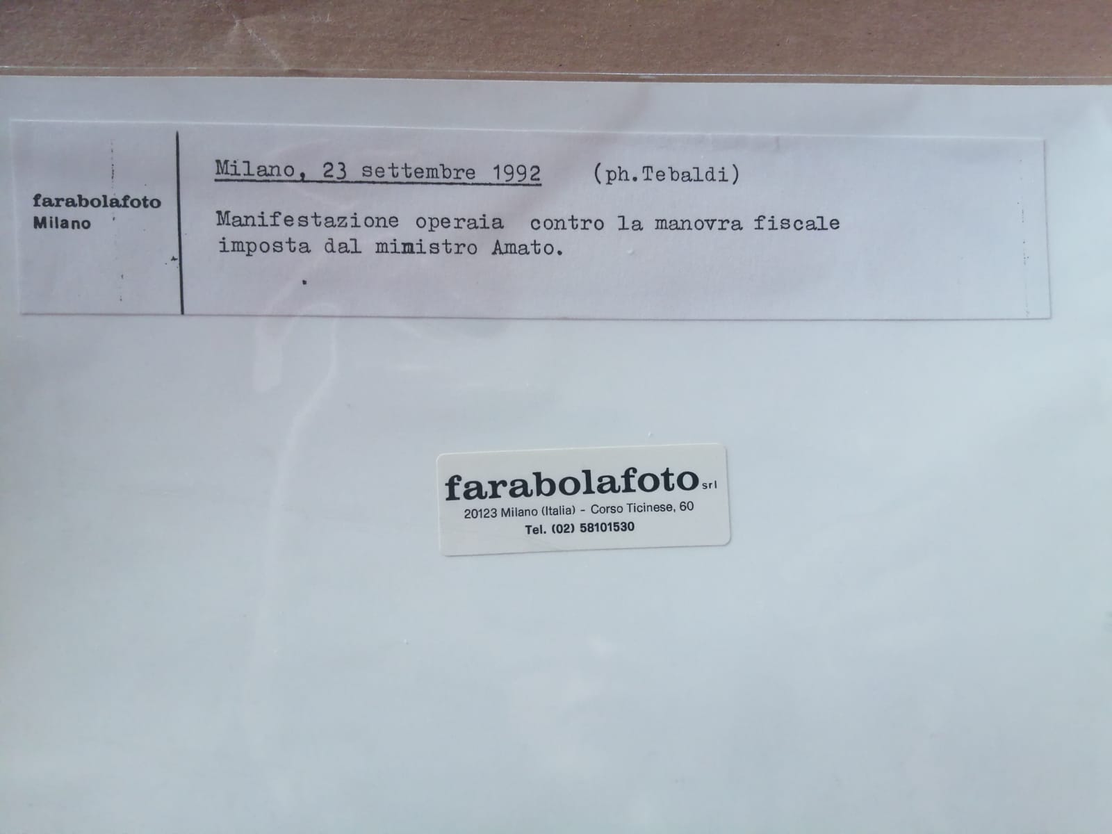 Manifestazione Operaia a Milano - Archivio Farabola