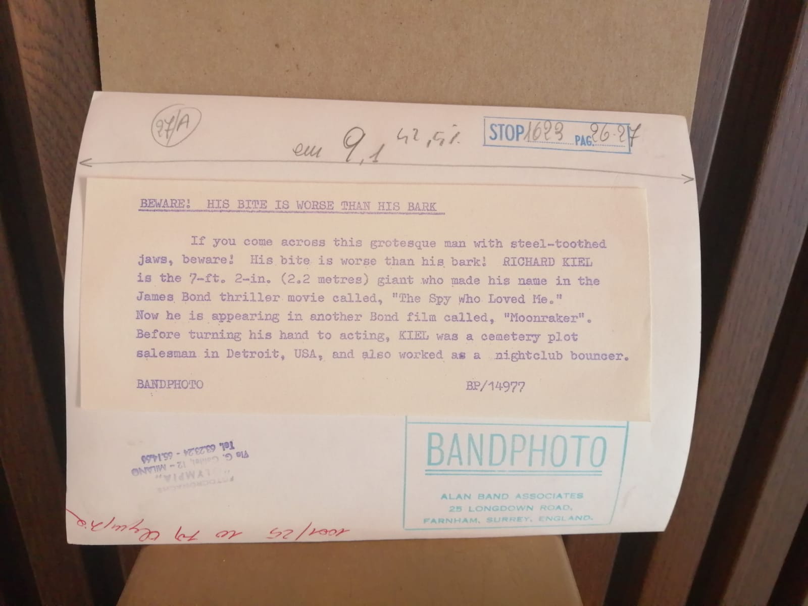 Richard Kiel - Bandphotos