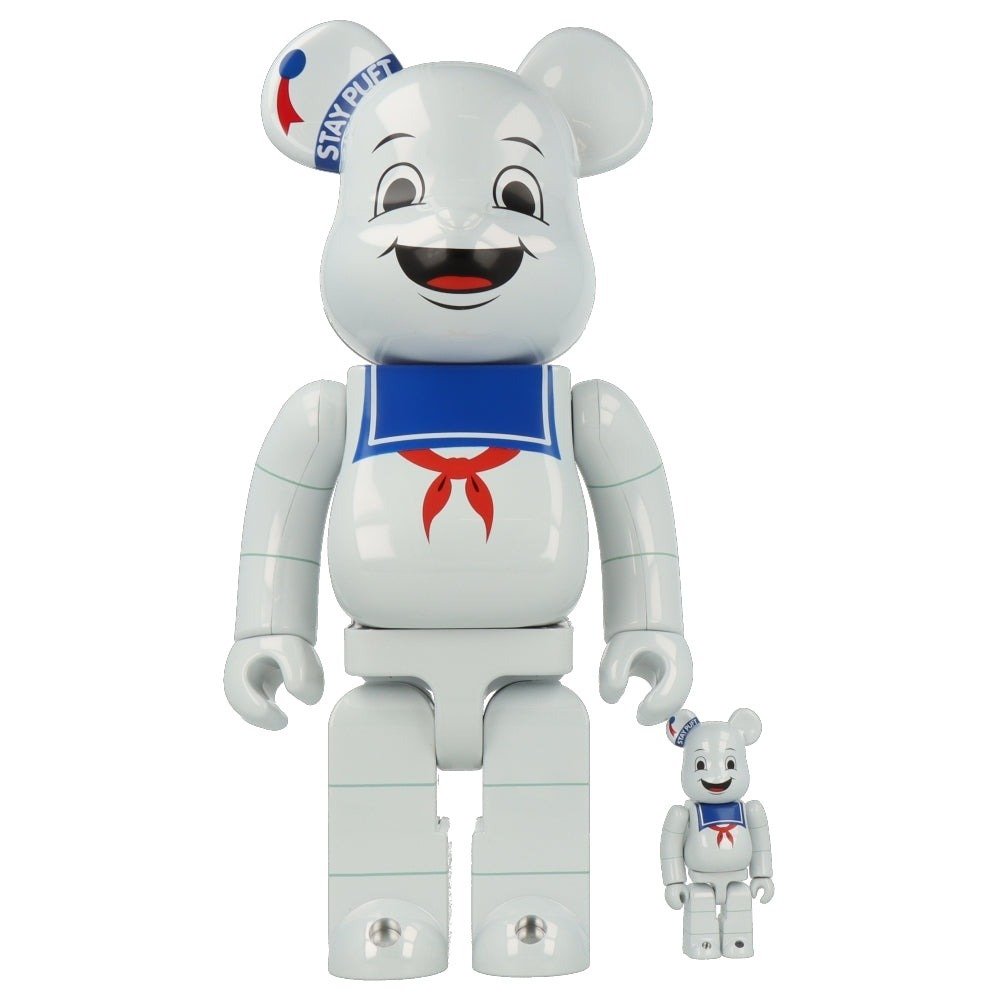 Medicom Toy Be@rbrick - Ghostbusters Stay Put Marshmallow Man White Crome, 400% & 100%